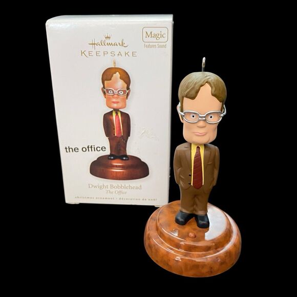 Hallmark The Office Dwight Talking Bobblehead Ornament TESTED AND WORKING - Picture 1 of 10